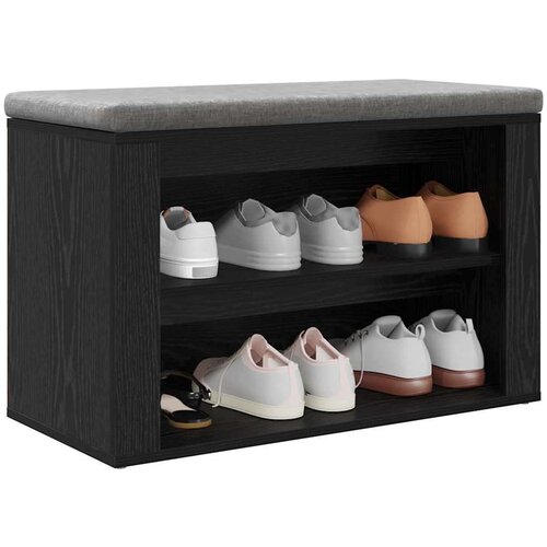 VidaXL polica za cipele crni hrast 75 x 35 x 45 cm konstruirano drvo Slike