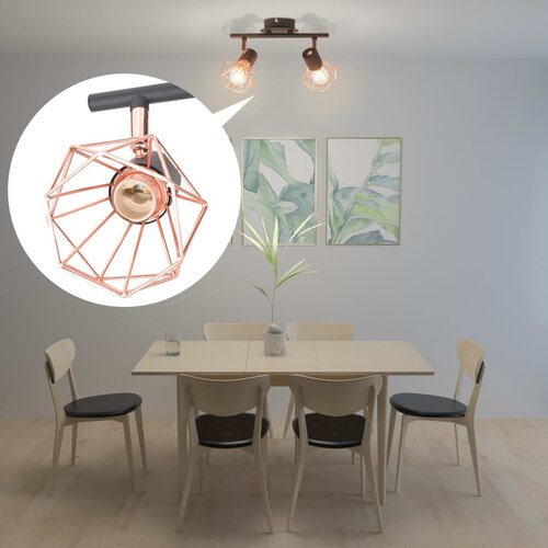 VidaXL Stropna svjetiljka s 2 LED žarulje sa žarnom niti 8 W Slike