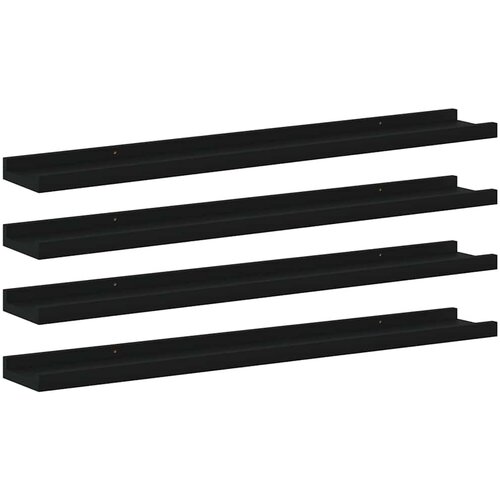 Zidne police 4 kom crne 80 x 9 x 3 cm Slike