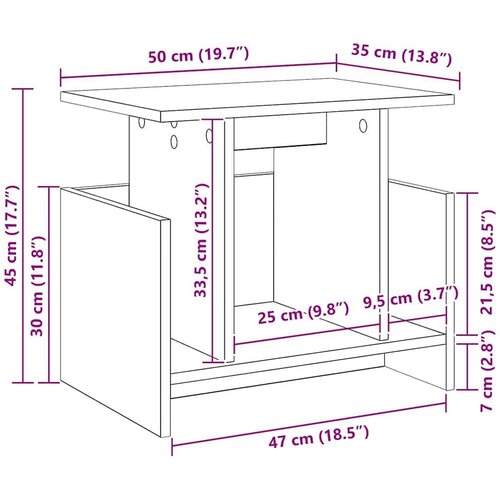  stalak 2 pcs Dimljeni hrast 50 x 35 x 45 cm Slike
