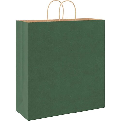  Papirnate vrećice 250 kom s ručkama zelene 45x17x48 cm Slike