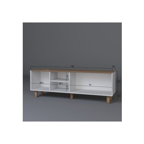 Hanah home Hanah Kućna TV komoda, boemski stil, 1600-143, 160x56x40 cm, bijela Slike