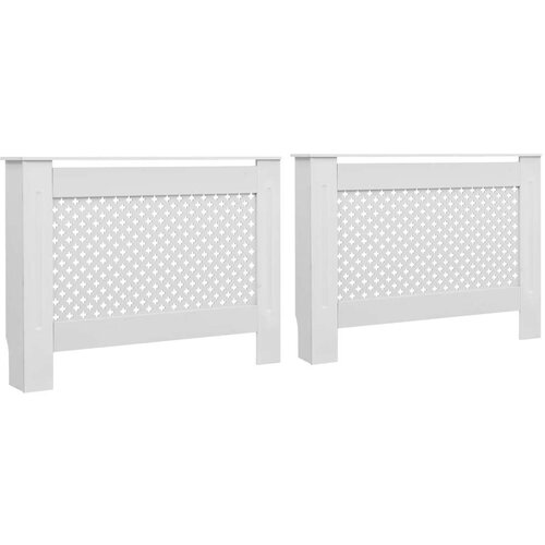  Pokrovi za radijator 2 kom bijeli 112 x 19 x 81,5 cm mdf Slike