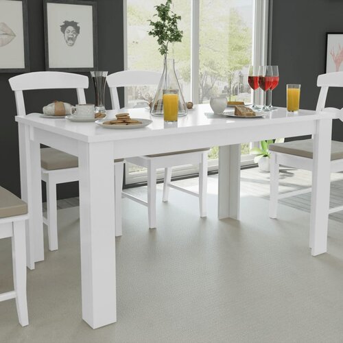 VidaXL Jedilna Miza 140x80x75 cm Bela, (20817818) Slike