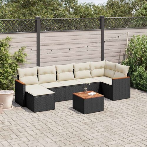  8-dijelni set vrtnih sofa od poliratana s jastucima crni Cijene
