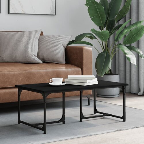 vidaXL Klubska mizica črna 90x50x35 cm inženirski les Cene