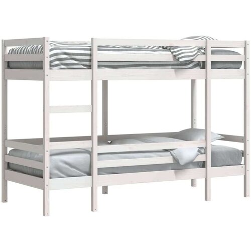 VidaXL krevet na kat bijeli 90 x 190 cm od masivne borovine Slike