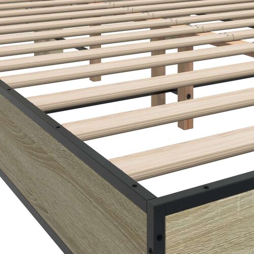 VidaXL Okvir za krevet boja hrasta 140x190cm konstruirano drvo i metal Slike