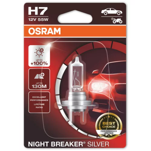 Osram Halogenska avtomobilska žarnica Night Breaker Silver H7 (ECE kategorija: H7, 2 kos)