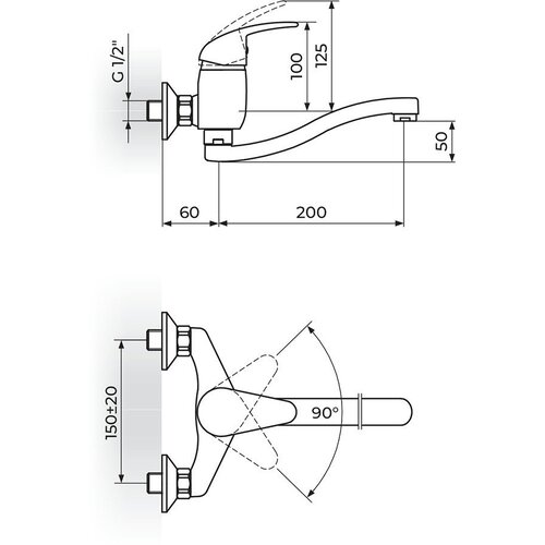 Rosan King baterija za sudoperu-lavabo izliv 200mm Slike