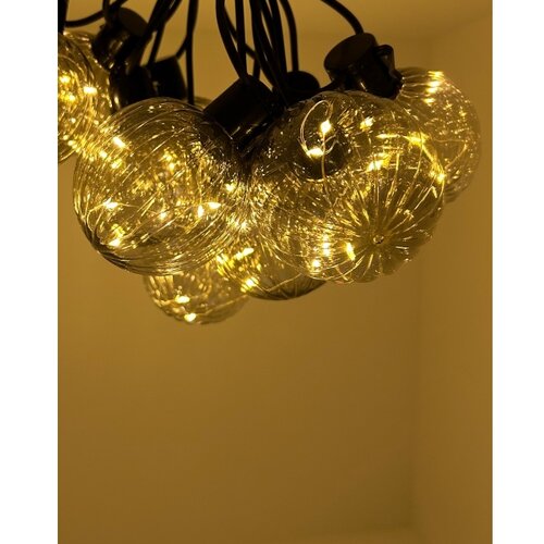  LED spoljni dekorativni lanac 10xLED/0,15W/230V 6,8 m IP44 crna/dimna Slike