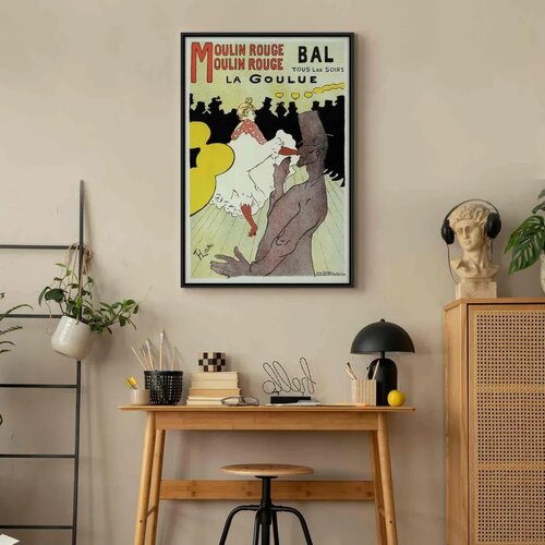  Slika - Henri de Toulouse-Lautrec &amp;ndash; Moulin Rouge &amp;ndash; La Goulue 80x120 U crnom drvenom okviru Slike