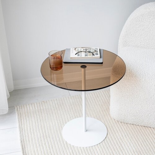 Woody Fashion chill-out - white, bronze whitebronze side table Slike