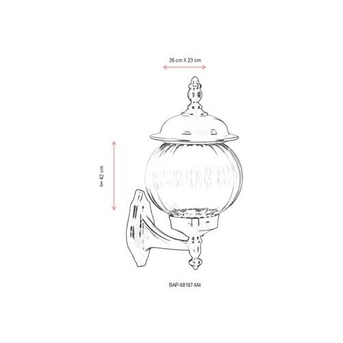 Opviq Vanjska zidna lampa BAP-68187-M4, 42 cm, E27, 40W, IP65, Crna Slike