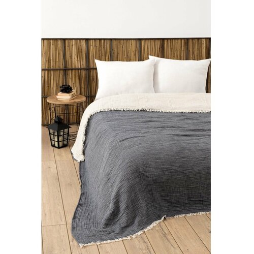 Mijolnir Muslin Yarn Dyed - Anthracite Anthracite Double Bedspread Slike