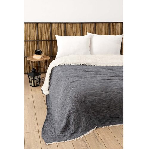 Mijolnir Tamno sivi prekrivač od muslina za bračni krevet 230x250 cm &ndash; Cijene