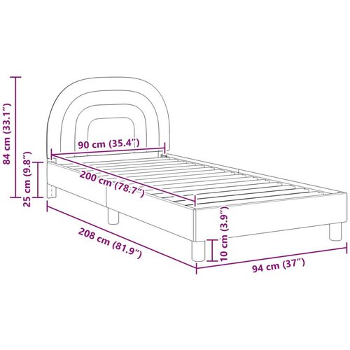  Okvir za krevet s uzglavljem Krema 90 x 200 cm Bar&amp;scaron;un Slike