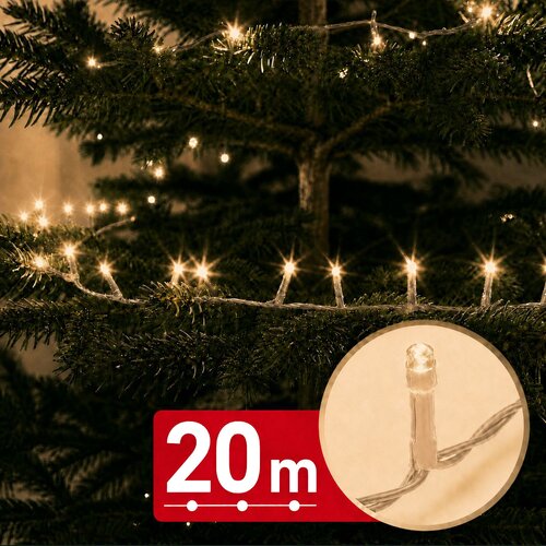 Family Christmas LED niz božičnih lučk 20 m toplo bela svetloba 400 LED 100-240V 6W - prozoren kabel Cene