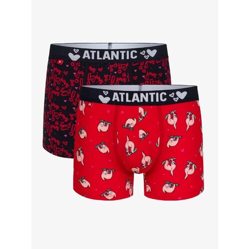Atlantic Men&amp;#039;s Boxer Shorts 2Pack - Red/Dark Blue Slike