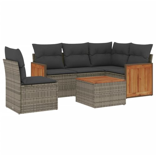 Maison Chic Seti vrtnega pohištva - Vrtna garnitura - Vrtni pohištvo set 6-delna z blazinami siv poli ratan, (21804214) Cene