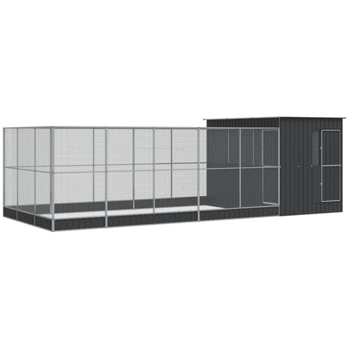  Kavez za ptice s produžetkom srebrni 704x303x216 cm čelični Slike