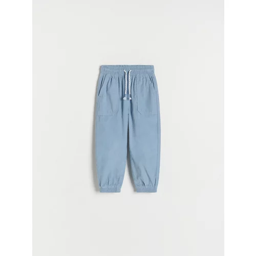 Reserved - Jogger hlače od rebrastog baršuna - plava