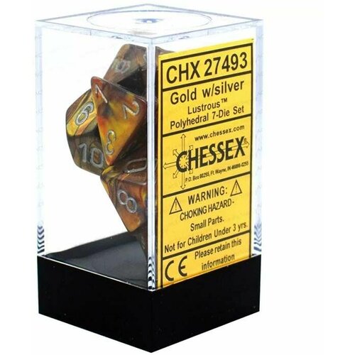 Chessex kockice - lustrous - mini polyhedral - gold & silver (7) Slike