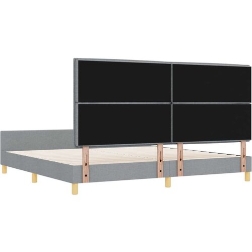  Krevet u svijetlosivoj boji 200x200 cm Tkanina Slike