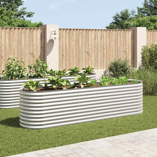 vidaXL visoka greda 320x80x81 cm pocinkano jeklo srebrna Cene