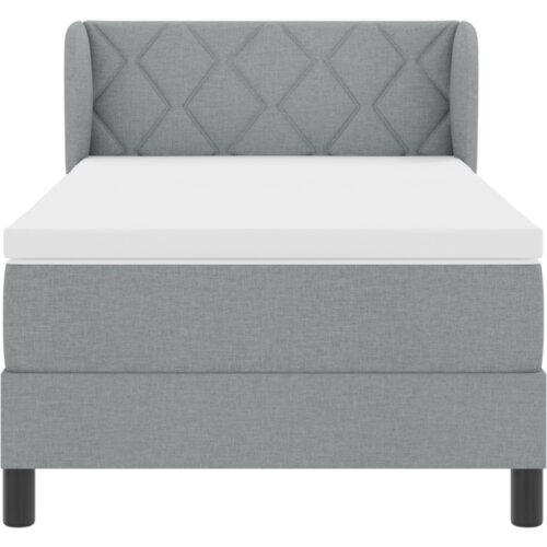 VidaXL Krevet na okvir s madracem Svjetlosiva 90x190 cm Tkanina Slike