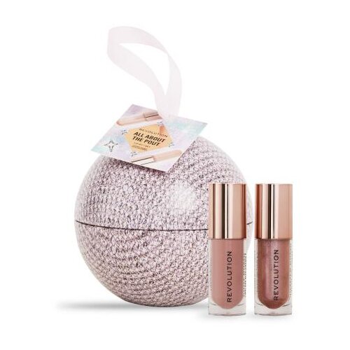 Revolution All About The Pout set: glos za ustnice Shimmer Bomb 4,5 ml Glimmer Nude + glos za ustnice Pout Bomb 4,5 ml Candy Pink Cene