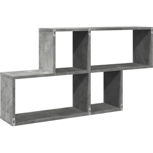  Zidna polica siva boja betona 100 x 20 x 53 cm drvena Slike