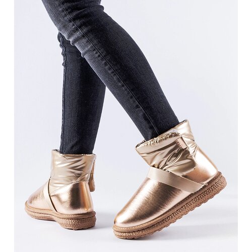 Gemre Brown Shimmering Short Snow Boots Delaune Cene