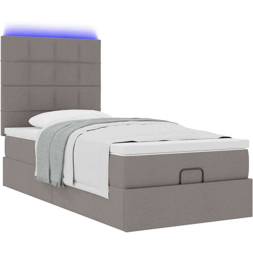 vidaXL Otomanski okvir kreveta s madraca smeđesivi 100x200cm tkanine Cene