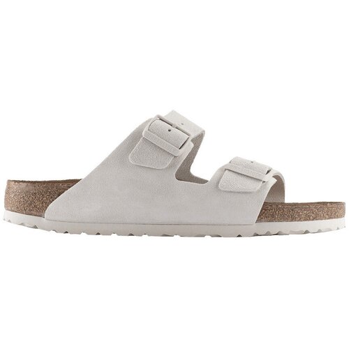 Birkenstock Natikači Arizona Soft Footbed Suede Antique White Bela Slike