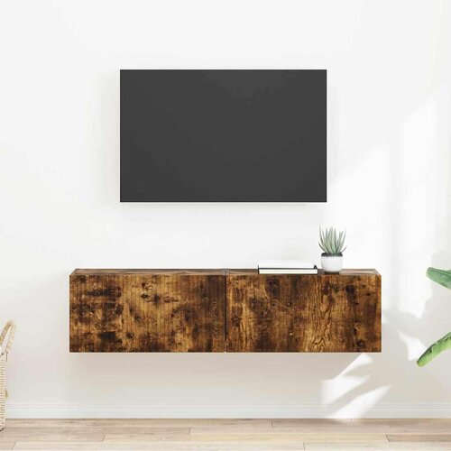 vidaXL TV stenska omara 2 pcs Dimljeni oreh 60 x 31 x 29.5 cm Cene