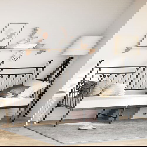 vidaXL Okvir kreveta Crna Metal 75 x 190 cm Crni okvir kreveta Cene
