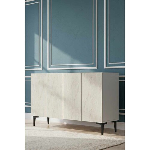 Hanah home komoda Didema 120, 120 cm, bela / travertin Cene