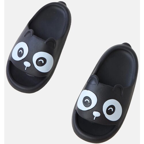 Gemre Black children&amp;#039;s flip-flops with a panda motif Ketti Slike