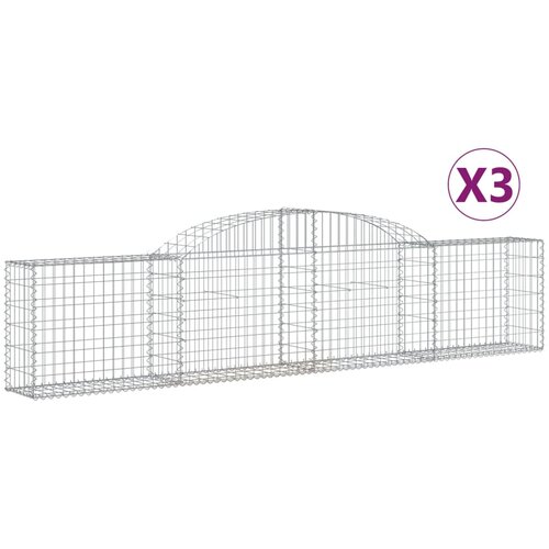  Lučne gabionske ko&amp;scaron;are 3 kom 300x30x60/80 cm pocinčano željezo Slike