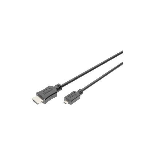 Digitus HDMI priključni kabel HDMI A utikač, HDMI Micro D utikač 2 m crna DB-330109-020-S pozlaćeni kontakti HDMI kabel Slike