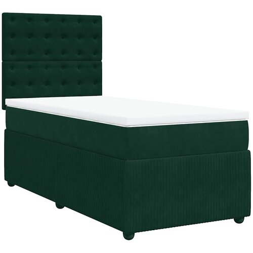 Box spring krevet s madracem tamnozeleni 90x190 cm bar&amp;scaron;unasti Slike