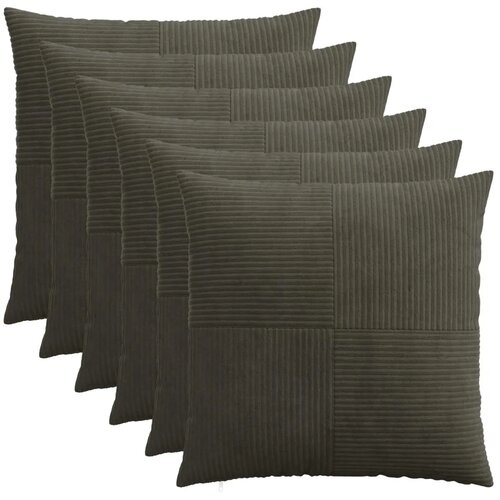  Presvlaka za jastuk 6 pcs ALMELO Antracit 60 x 60 cm Kord - Antracit 60 x 60 cm 6 Cijene