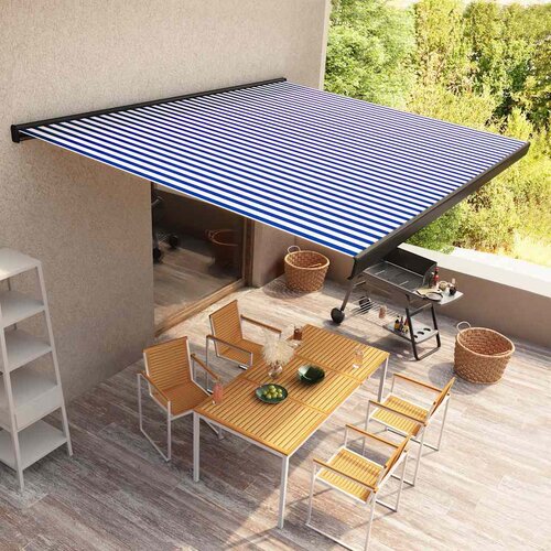  Motorizirana kazetna tenda 400 x 300 cm plavo-bijela Cijene
