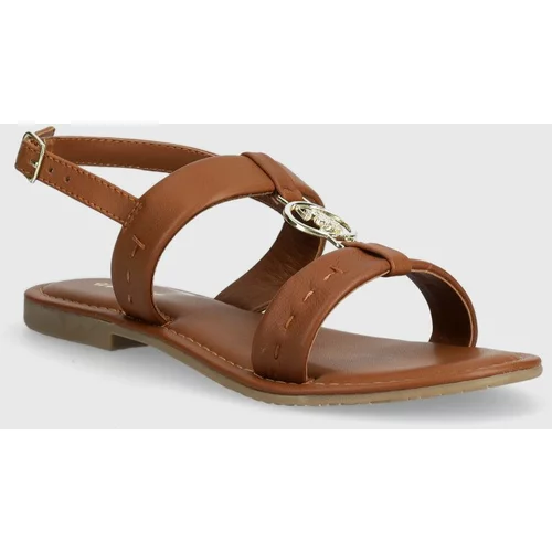 U.S. Polo Assn. Usnjeni sandali LINDA ženski, rjava barva, LINDA005W 4L1