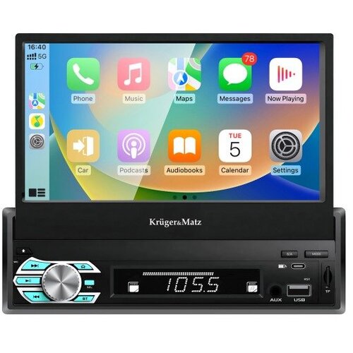 Kr&amp;uuml;ger&amp;amp;Matz KM2018 1 DIN autoradio s izvlačivim 7&amp;Prime; zaslonom, CarPlayom i Android Autom Slike