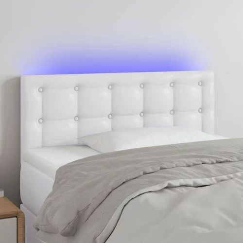  posteljno vzglavje belo 100x5x78/88 cm umetno usnje, (20738098)