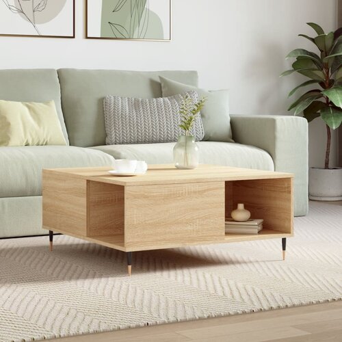 VidaXL Klubska mizica sonoma hrast 80x80x36,5 cm inženirski les Slike