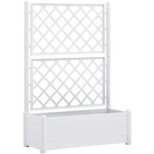 Maison Chic Vrtno cvetlično korito - Cvetlični Lonec z oporno mrežo 100x43x142 cm PP belo, (21789036) Slike