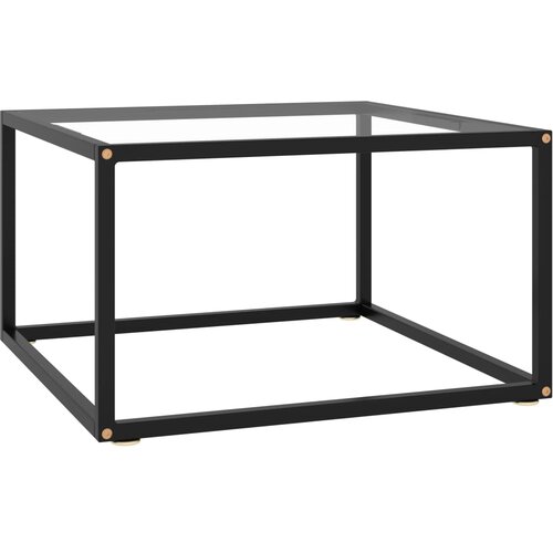  Stolić za kavu crni s kaljenim staklom 60 x 60 x 35 cm Cene
